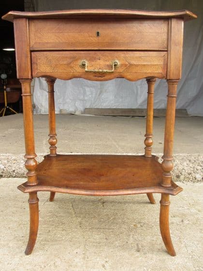 19th century French walnut and mahogany sewing work table (ref 647)